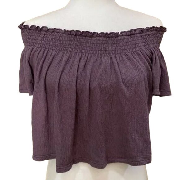 TILLY'S Full Tilt Off Shoulder Heathered Crop Top - XS - Picture 1 of 7